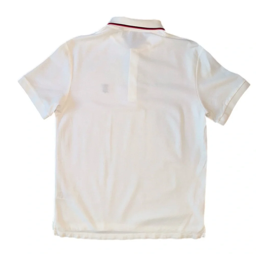 Burberry Men’s White Polo Shirt with Black Logo